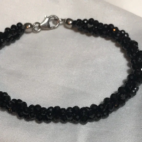 Torsade Black Spinel bracelet 7.25” - Picture 1 of 4